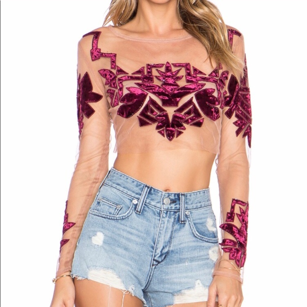 For Love and Lemons Vienna Crop Top XS